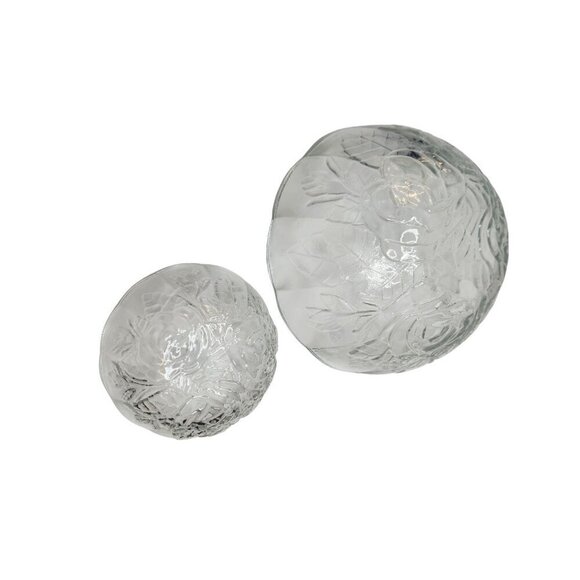 Vintage Glass Rose Pattern Chip and Dip Bowl Set Rose Embossed 9” Serving Bowl - Picture 4 of 11